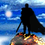 Темный силуэт рыцаря с мечом; аватарка 65×65px