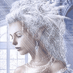 Красивая девушка «Снежная королева» в лунном свете; фэнтези аватарка 150×150px