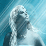 Девушка в лучах призрачного лунного света, фэнтези аватарка анимированная 150×150px