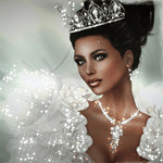 Девушка в бриллиантовой тиаре, фэнтези аватарка анимированная 150×150px
