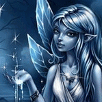 Девушка эльфийка кастует заклинание, аватарка анимированная 150×150px