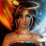 Девушка Лёд и Пламя, аватарка анимированная 150×150px