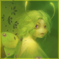 Девушка Фейри в зеленом свете сумрака леса; аватарка 120×120px