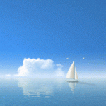 Тихое море в ясный день и яхта; аватарка 150×150px