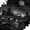 Готические руины, лунная гочь в грозу; аватарка 99×99px