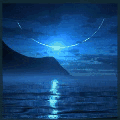 Ночное море при луне; аватарка 120×120px