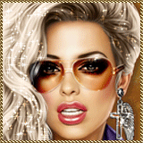 Гламурная девушка блондинка в солнцезащитных очках; анимированная аватарка 160×160px