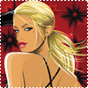 Гламурная блондинка в вечерем платье; анимированная аватарка 100×100px