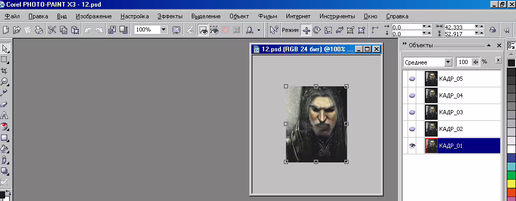 анимация дождя, снега, тумана в Corel Photo Paint