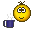 cмайлик пьет кофе