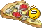 cмайлик на куске пиццы